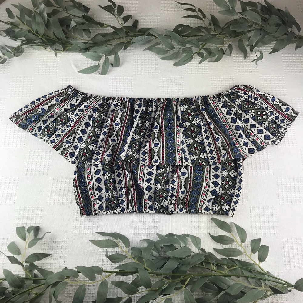 Hollister 2000s Festival Off The Shoulder Crop Top